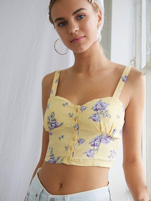 forever 21 yellow crop top