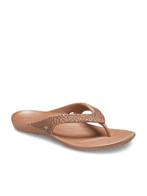 Buy Crocs Kadee Bronze Flip Flops for Women at Best Price Tata CLiQ