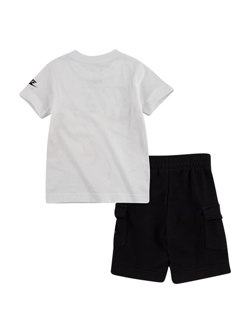 Nike Kids Black & White Logo Print T-Shirt & Shorts Set