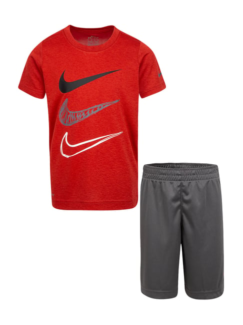 Buy Nike Kids Iron Grey & Red Logo Print T-Shirt & Shorts Set for Boys  Clothing Online @ Tata CLiQ