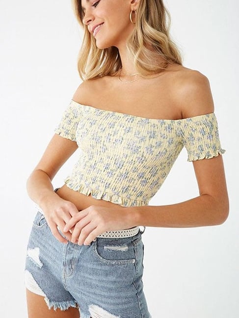 Buy Forever 21 Blue White Distressed Denim Shorts for Women