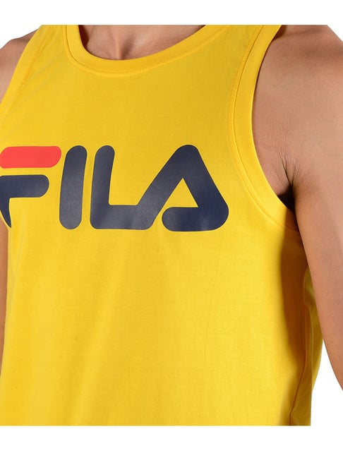 Fila Yellow Sleeveless Printed T-Shirt 