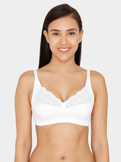 Buy Zivame Snow White Lace Non Wired Non Padded Bra for Women