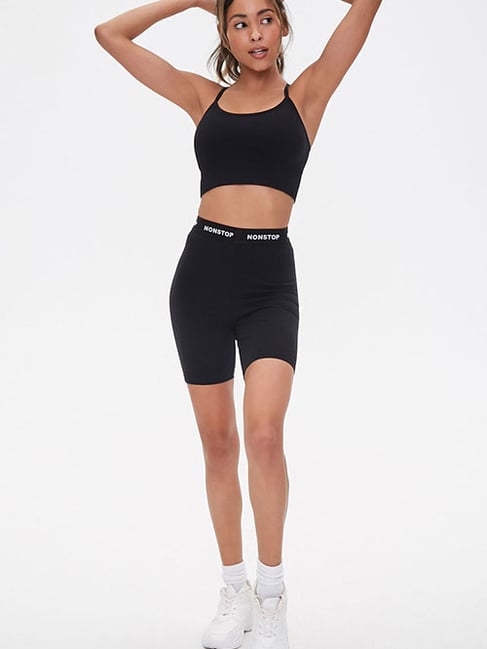 Buy Forever 21 Black Regular Fit Sports Bra for Women Online