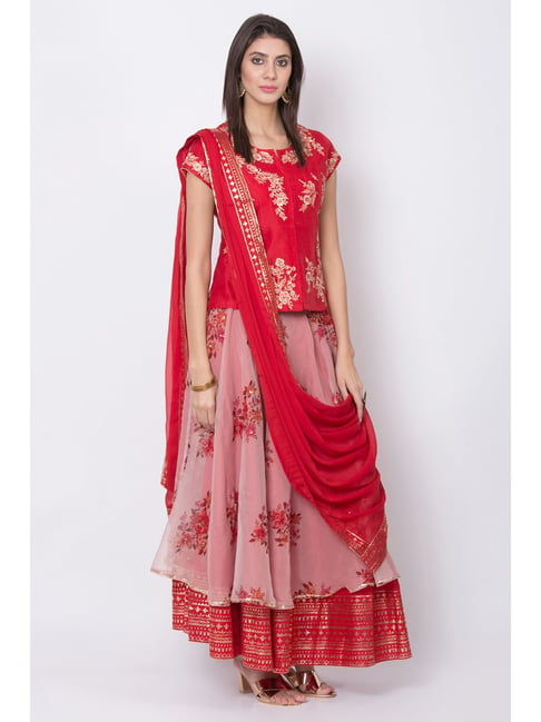 BIBA Girl Dress 8 9 Lehenga Choli Indian Ethnic Party Pink Floral Maxi  Twirl NEW | eBay
