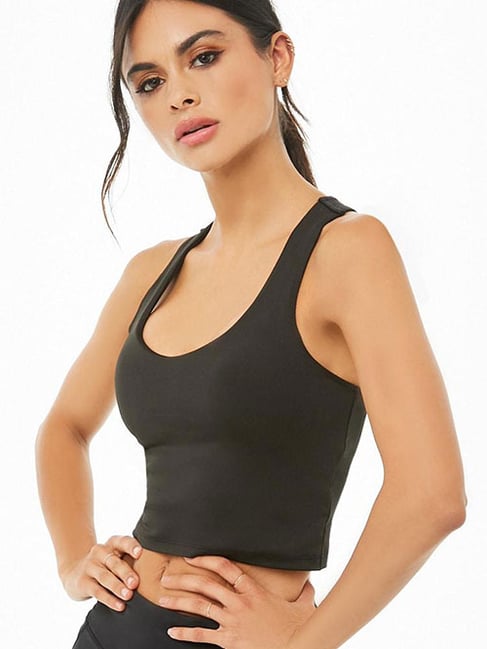 Buy Forever 21 Black Regular Fit Sports Bra for Women Online