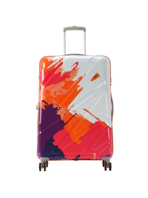 Buy Skybags Orange White 8 Wheels Large Hard Cabin Trolley 55 cm Online At Best Price Tata CLiQ