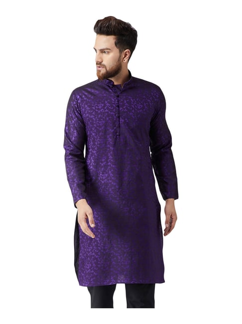 Sojanya Purple Regular Fit Self Pattern Kurta