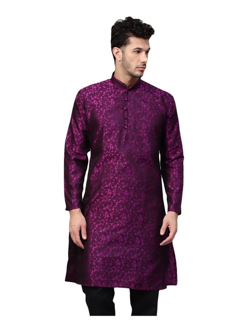 Sojanya Purple Regular Fit Self Pattern Kurta