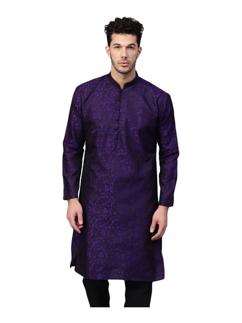 Sojanya Purple Regular Fit Self Pattern Kurta