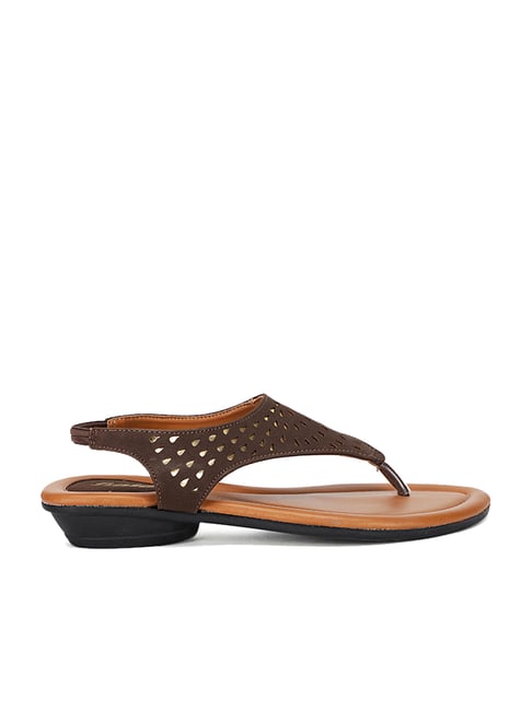 Leather sandals - Dark beige - Ladies | H&M IN