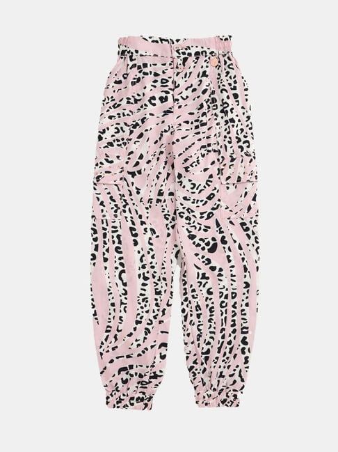 Stacy Sequin Pant Pink Leopard Print  Pantora