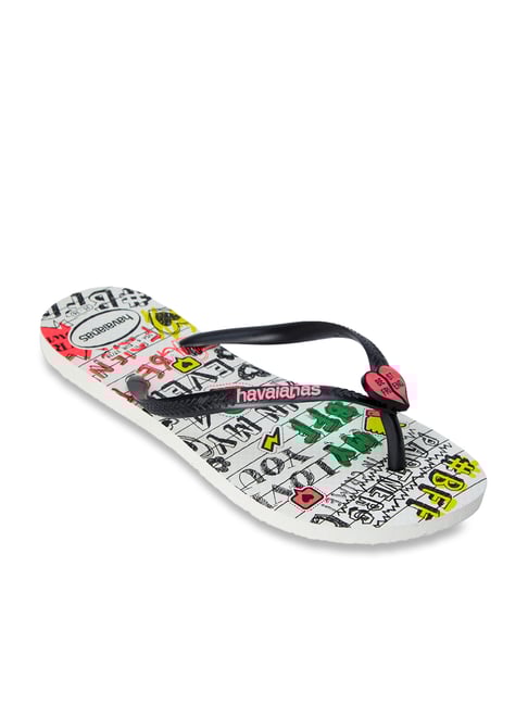 Buy Havaianas Kids Slim Best Friends Black White Flip Flops for