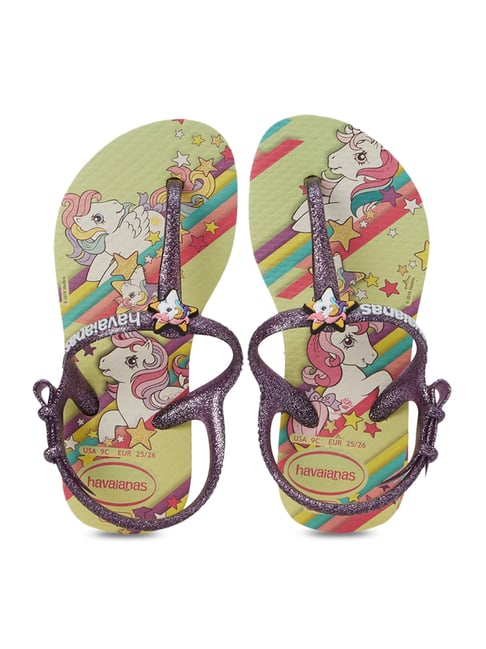 Havaianas Kids Freedom My Little Pony Purple Yellow Back Strap Sandals