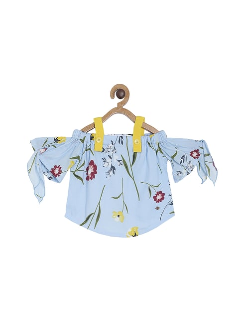 Tales & Stories Kids Blue Floral Print Top