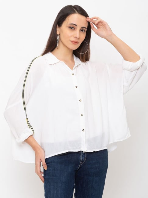 Globus White Regular Fit Shirt