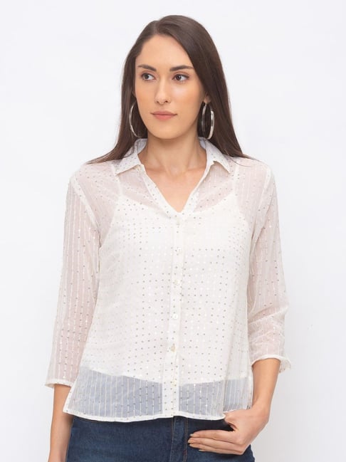 Globus Cream Embellished Shirt