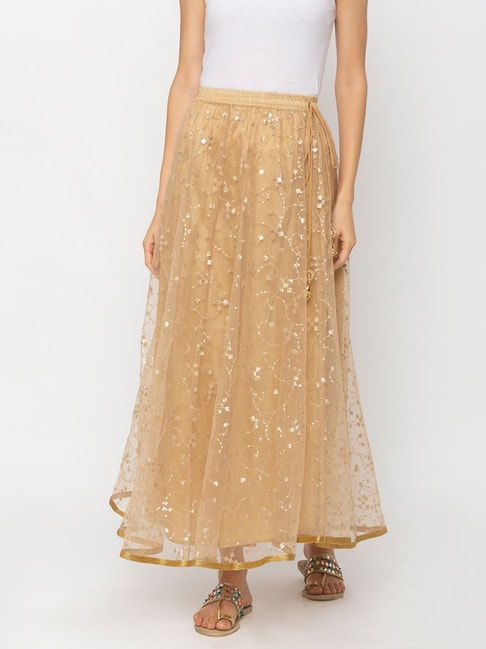 Globus Gold Embellished Skirt Price in India