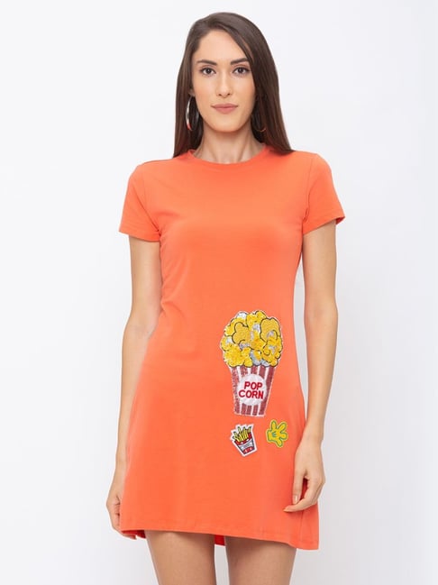Buy Globus Orange Printed Dress for Women Online Tata CLiQ