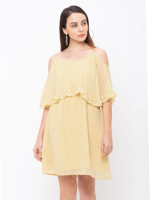 Globus Yellow Printed Dress Price in India