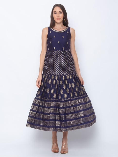 Globus Navy Printed Dress