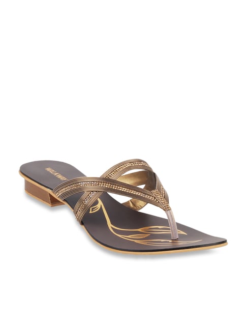 Walkway Antique Gold Thong Sandals