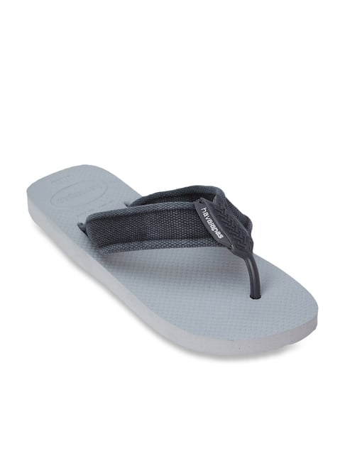 Mens grey havaianas online flip flops