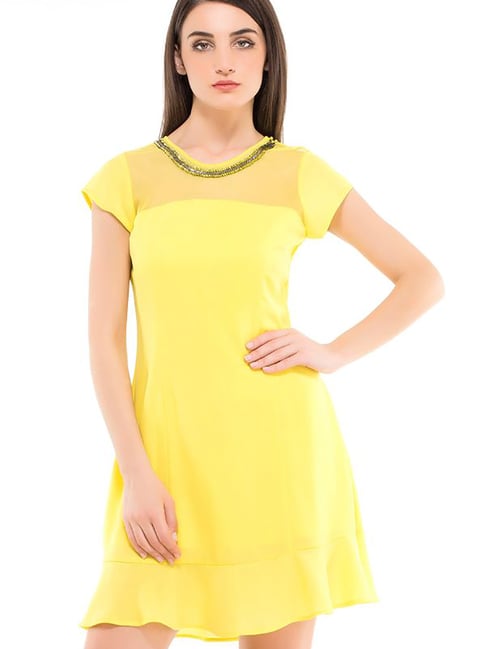 Kazo Yellow Mini Dress Price in India