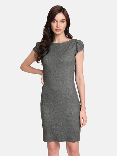 Kazo Grey Textured Dress Price in India