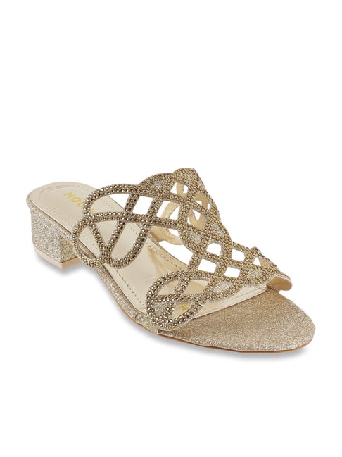 Mochi Golden Ethnic Sandals