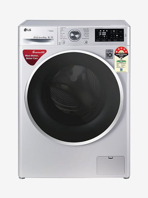 LG 8 kg Inverter 5 Star Fully Automatic Front Load Washing Machine 1200 RPM FHT1208ZNL, Silver