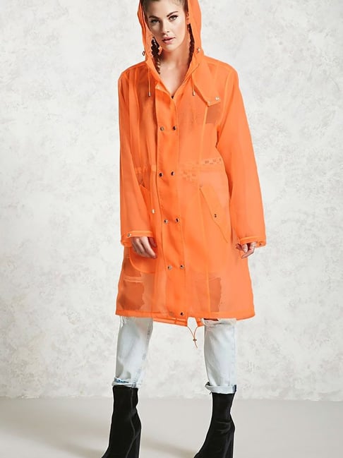 Buy Forever 21 Neon Orange Regular Fit Jacket for Women Online