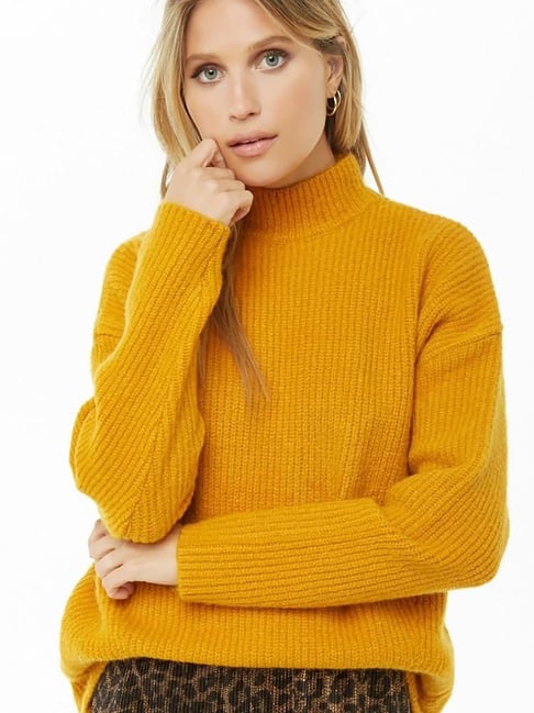 Buy Forever 21 Mustard Regular Fit Sweater for Women Online Tata CLiQ