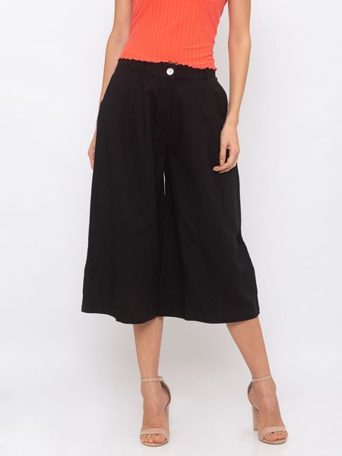 Globus Black Regular Fit Culottes