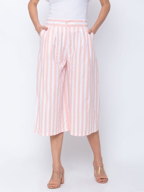 Globus White Striped Culottes