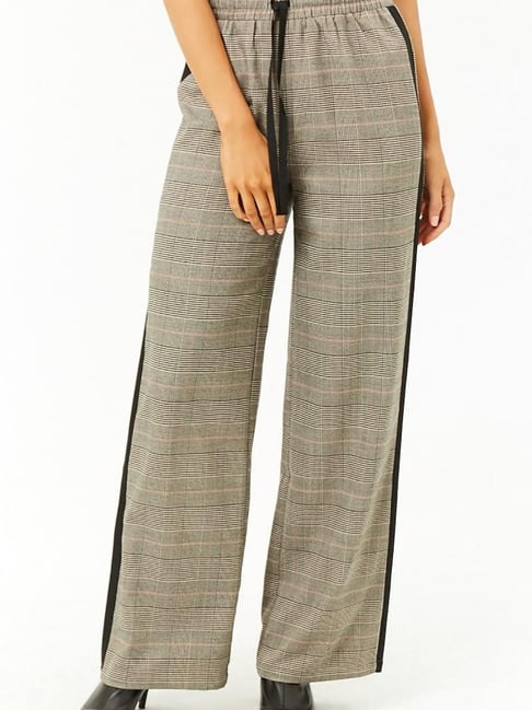 Forever 21 Taupe & Black Checks Pants