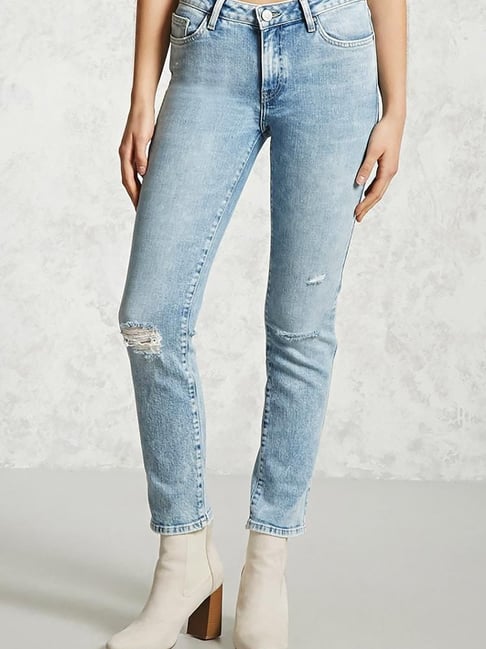 Forever 21 Blue Distressed Jeans