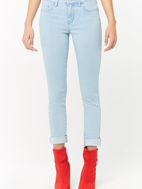 Forever 21 Light Blue Mid Rise Jeans