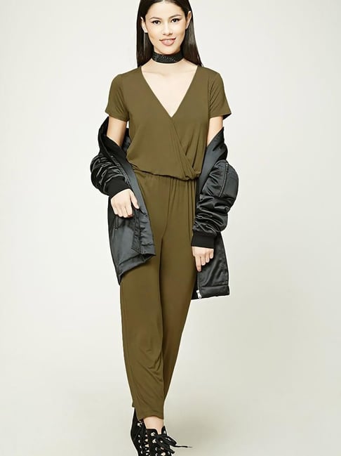 Buy Forever 21 Olive Full Length Jumpsuit for Women Online Tata CLiQ