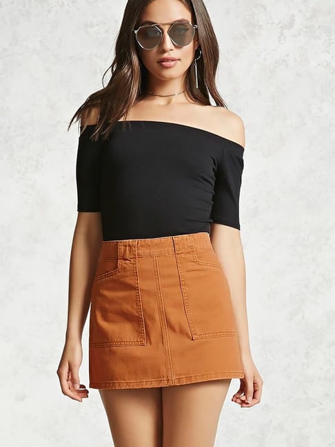 Forever 21 Chestnut Cotton Skirt