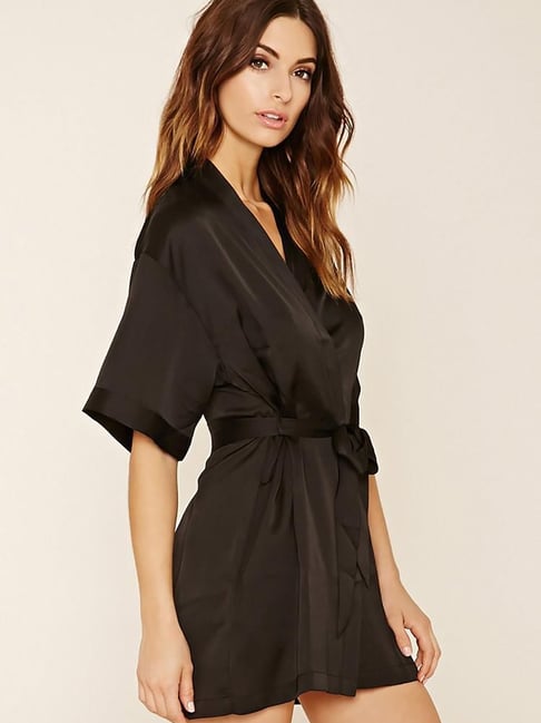 Forever 21 Black Regular Fit Robe