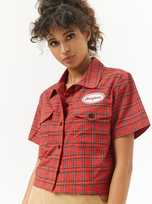 Forever 21 Red & Green Checks Shirt