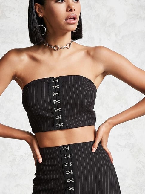 Buy Forever 21 Black Striped Tube Top for Women Online Tata CLiQ