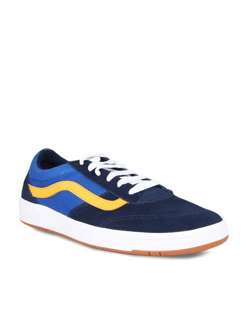 navy blue and yellow vans