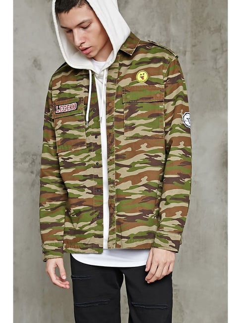 Hood Olive Green Camo Jacket Metersbonwe Olive Green Orange