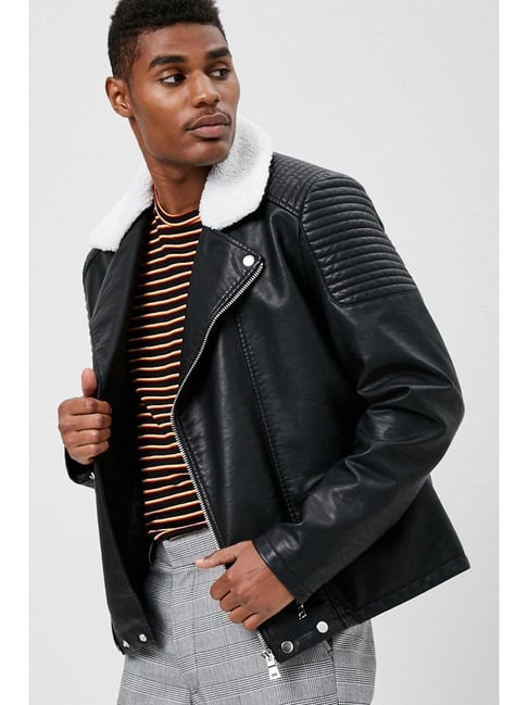 Buy Forever 21 Black Regular Fit Jacket for Mens Online Tata CLiQ