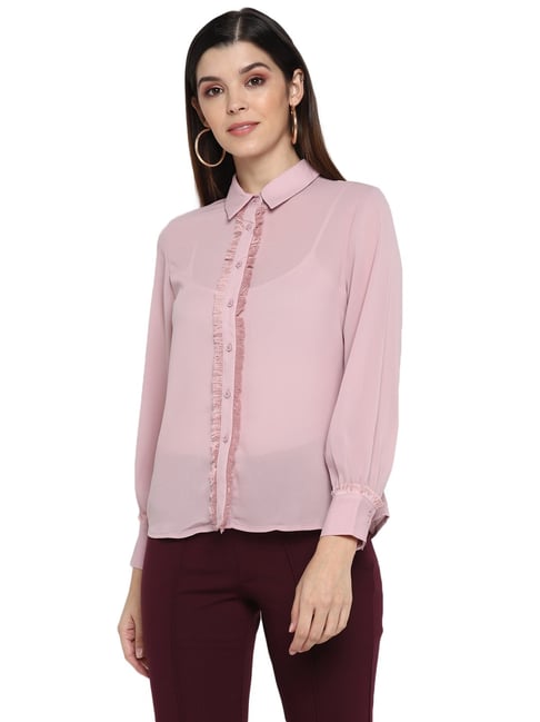 Mode by Red Tape Mauve Full Sleeves Shirt