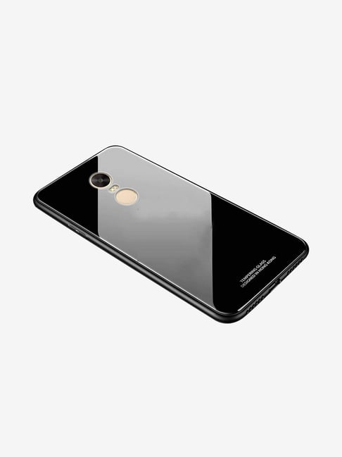 Nkarta Shockproof Mirror Glass Back Mobile Phone Case Covers for Xiaomi Red mi 5 Black
