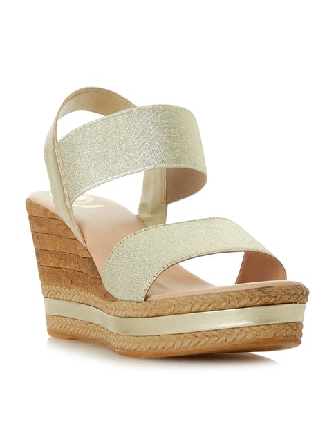 Dune London Women's Kilby Di Golden Sling Back Wedges