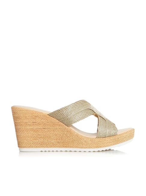 Dune London Women's Kensal Di Golden Wedges